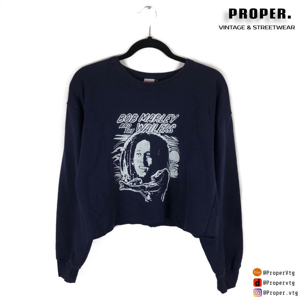 Vintage Bob Marley Cropped Sweatshirt